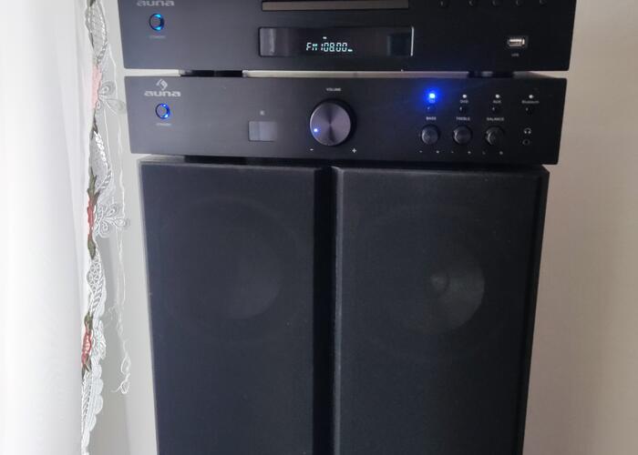 Grajewo ogłoszenia: Mam na sprzedaż Wzmacniacz Radio CD AUNA  bt, USB pilot, kolumny...